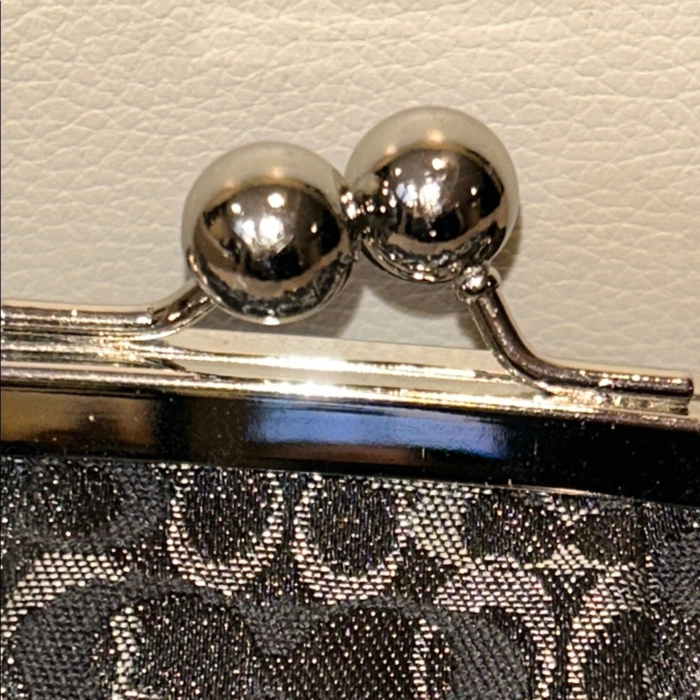 Coach Optic C Mini Signature Lurex Black Wristlet Clutch - Picture 4 of 17
